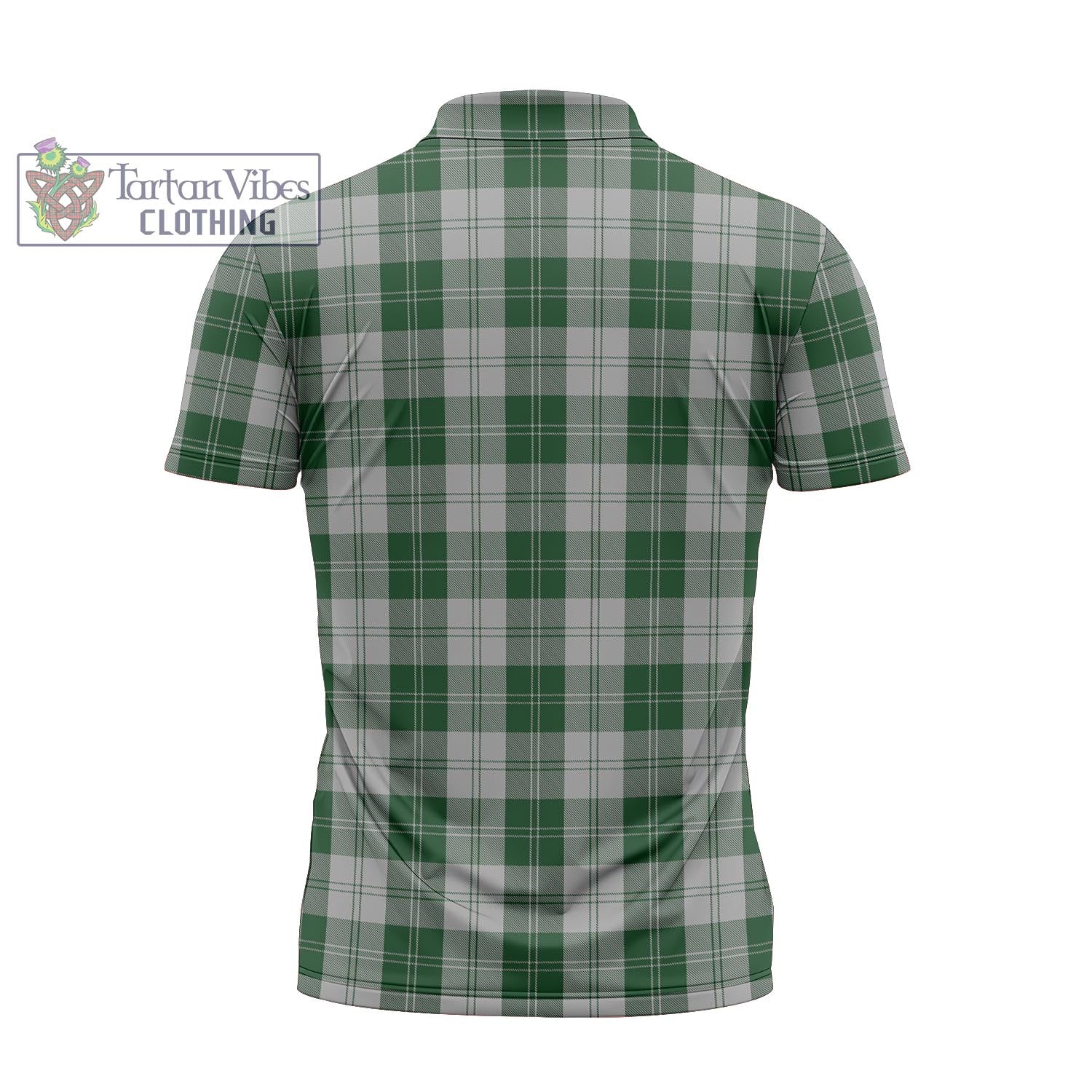 Tartan Vibes Clothing Erskine Green Tartan Zipper Polo Shirt with Family Crest