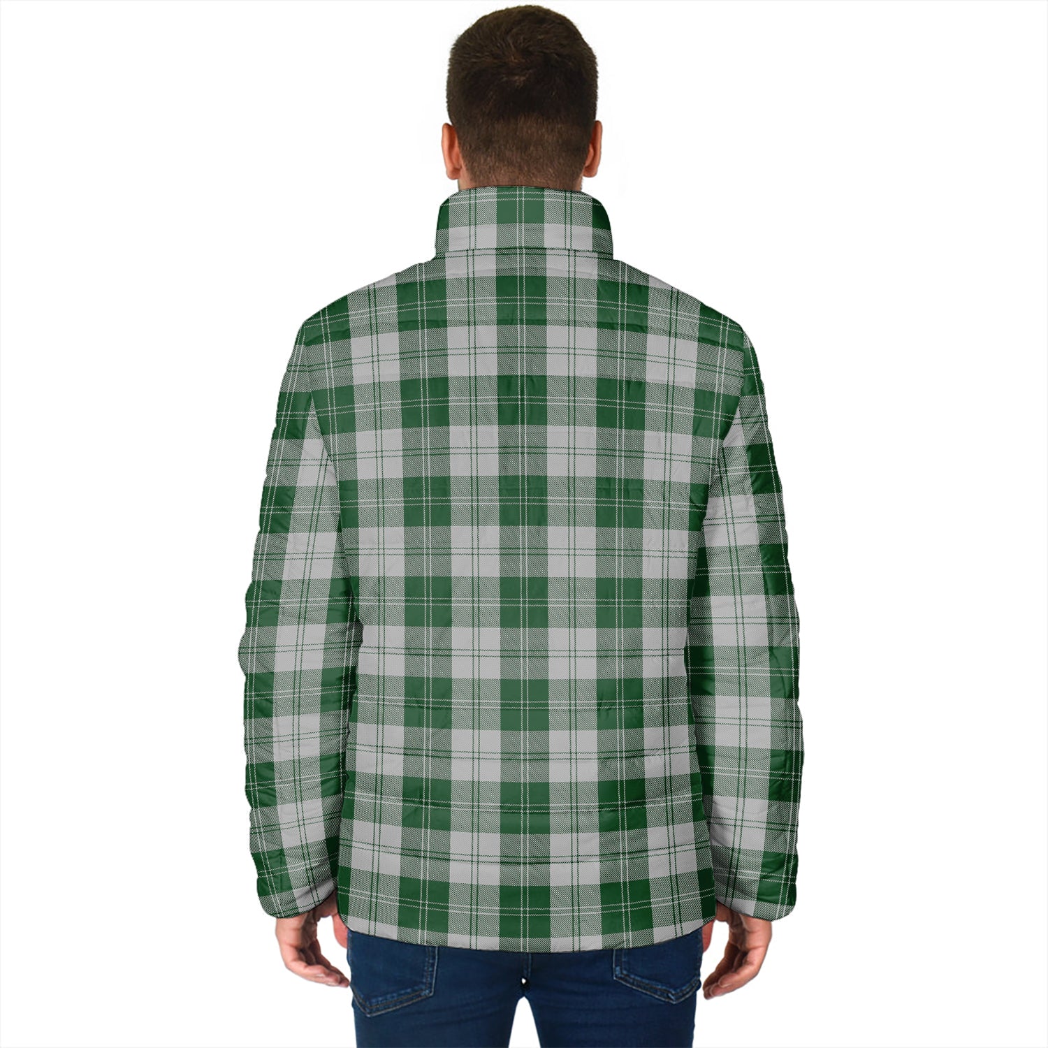 Erskine Green Tartan Padded Jacket with Family Crest - Tartan Vibes Clothing