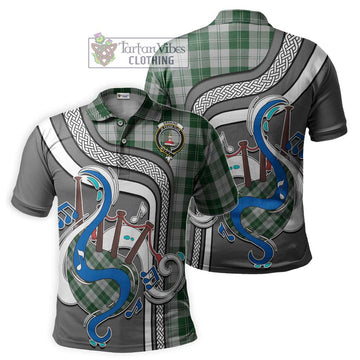 Erskine Green Tartan Polo Shirt with Epic Bagpipe Style