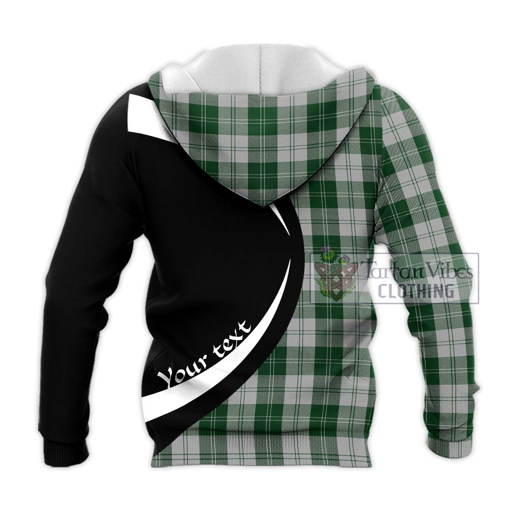 Erskine Green Tartan Knitted Hoodie with Family Crest Circle Style - Tartan Vibes Clothing