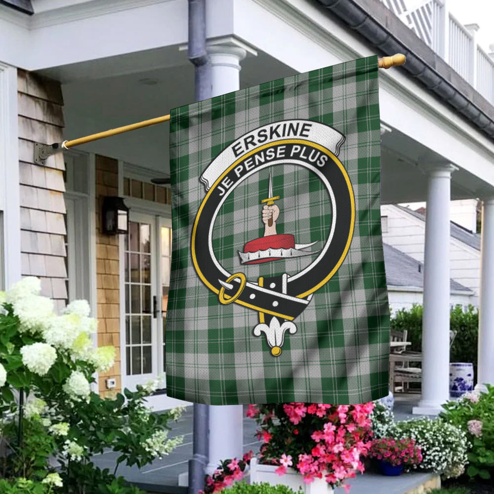 Erskine Green Tartan Flag with Family Crest - Tartan Vibes Clothing