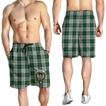 Erskine Green Tartan Mens Shorts with Family Crest