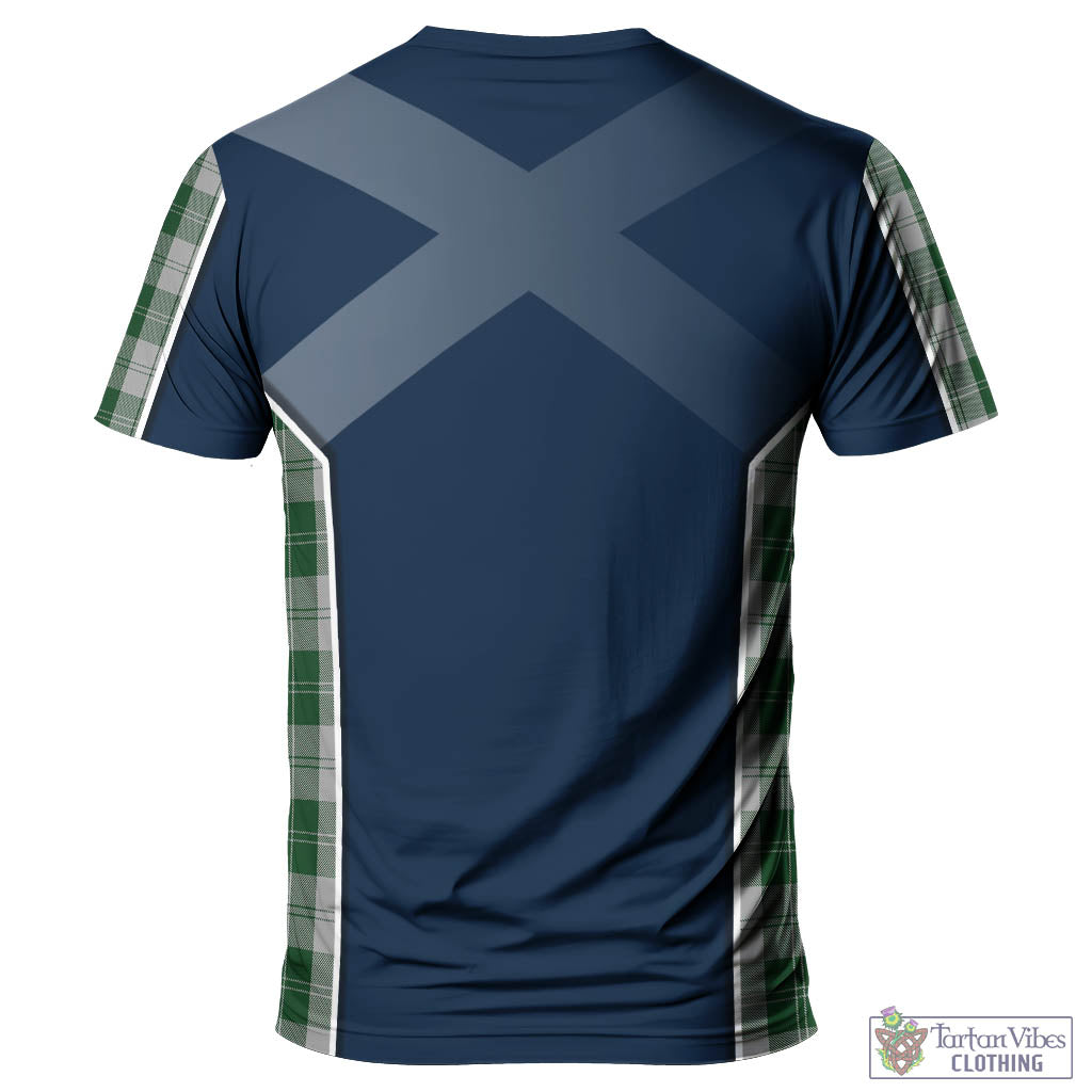 Tartan Vibes Clothing Erskine Green Tartan T-Shirt with Family Crest and Scottish Thistle Vibes Sport Style