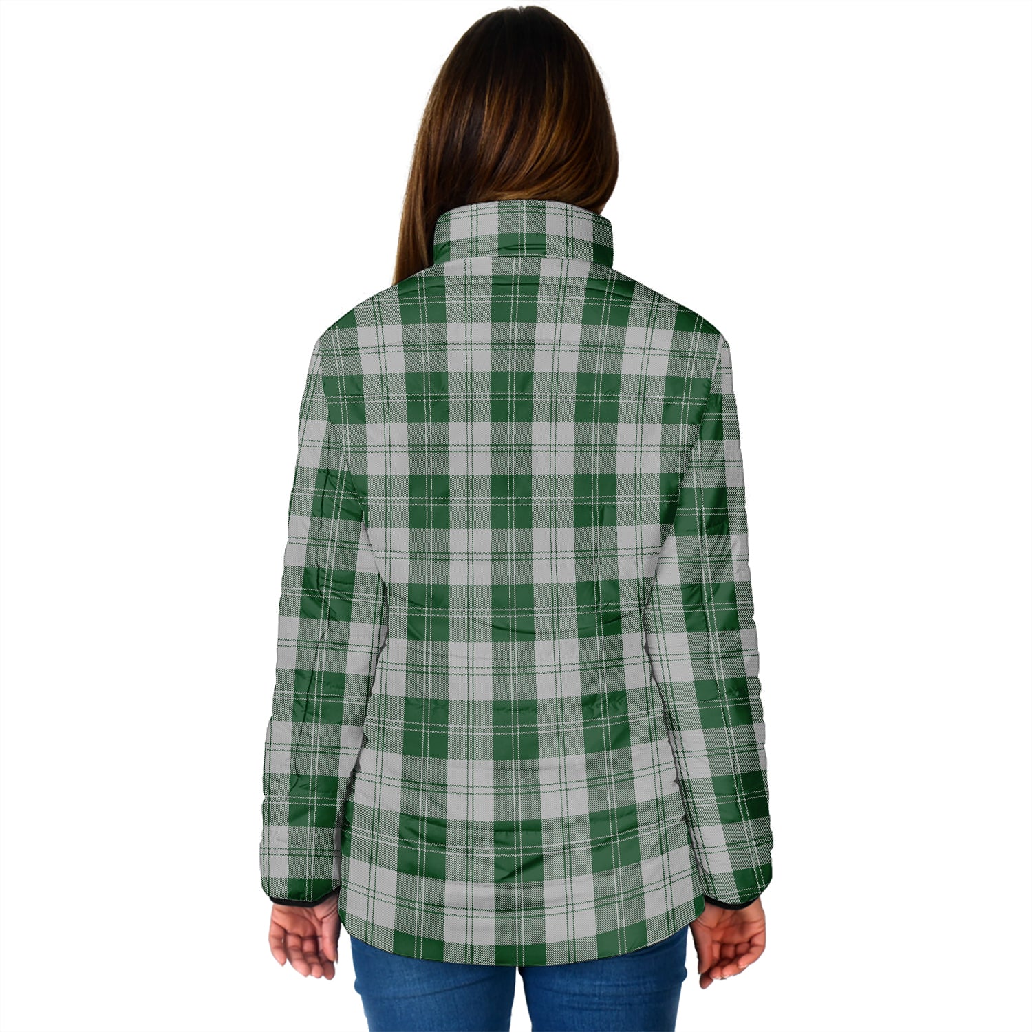 Erskine Green Tartan Padded Jacket with Family Crest - Tartan Vibes Clothing