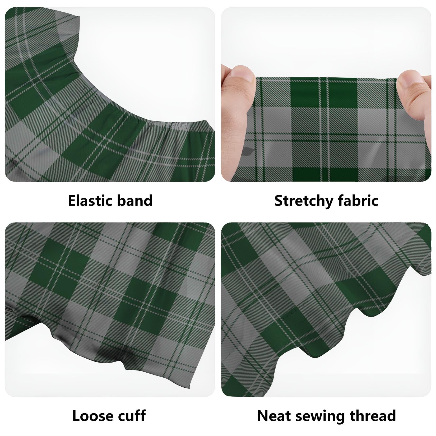 Erskine Green Tartan Off Shoulder Long Dress - Tartanvibesclothing