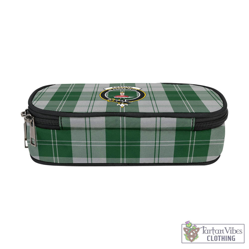 Tartan Vibes Clothing Erskine Green Tartan Pen and Pencil Case with Family Crest