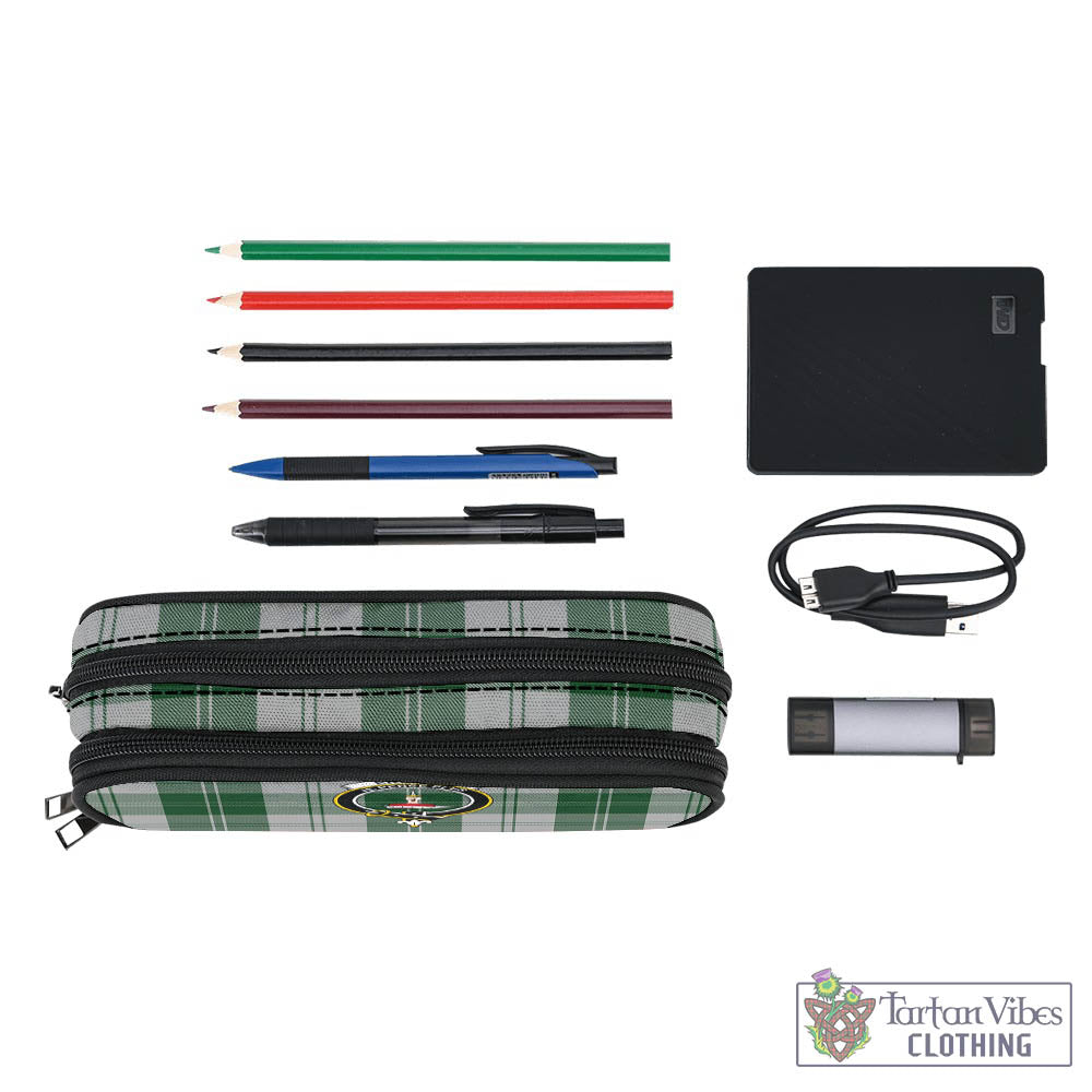 Tartan Vibes Clothing Erskine Green Tartan Pen and Pencil Case with Family Crest