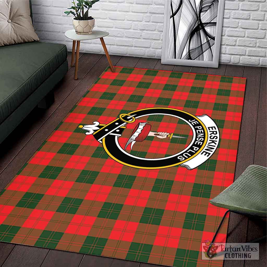 Tartan Vibes Clothing Erskine Modern Tartan Area Rug with Family Crest