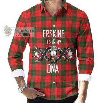 Erskine Modern Tartan Long Sleeve Button Shirt with Family Crest DNA In Me Style