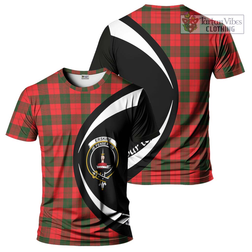 Tartan Vibes Clothing Erskine Modern Tartan T-Shirt with Family Crest Circle Style