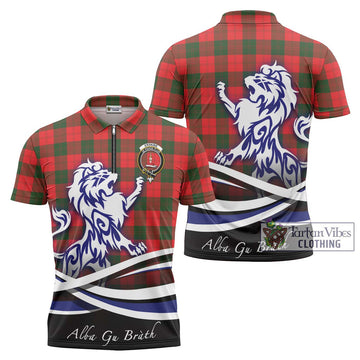 Erskine Modern Tartan Zipper Polo Shirt with Alba Gu Brath Regal Lion Emblem