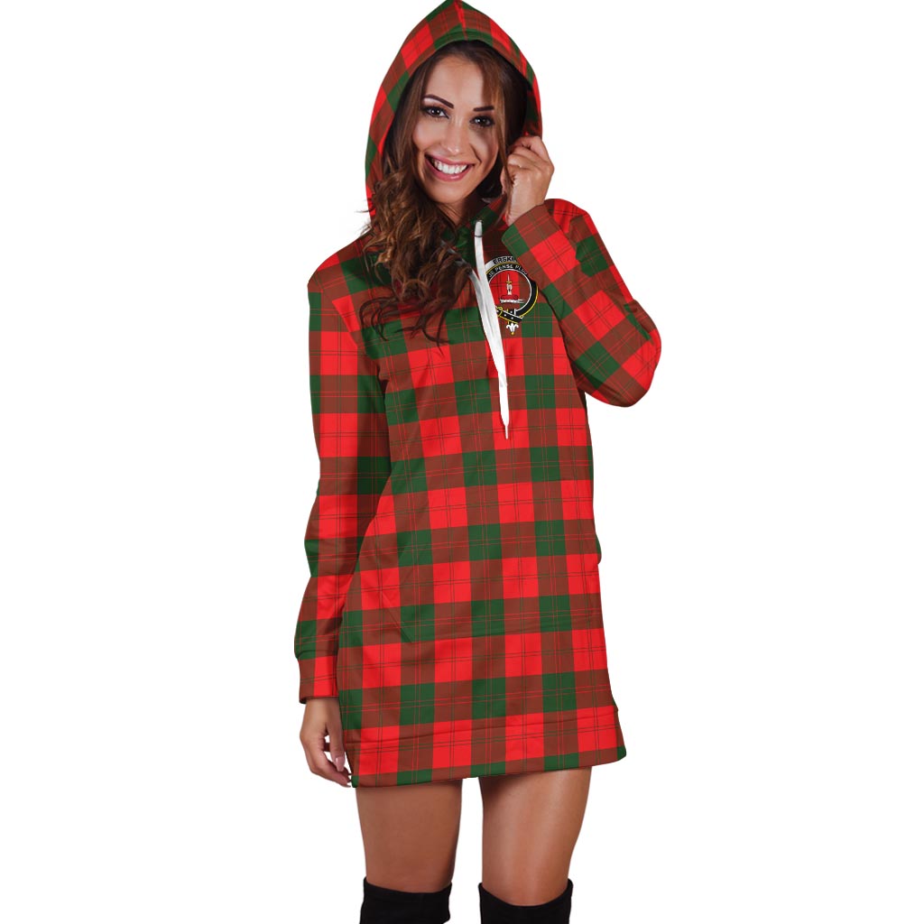 Erskine Modern Tartan Hoodie Dress with Family Crest - Tartan Vibes Clothing