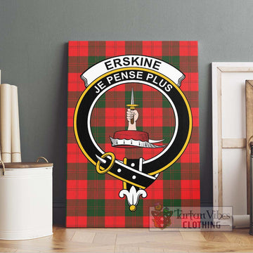 Erskine Modern Tartan Canvas Print Wall Art with Family Crest