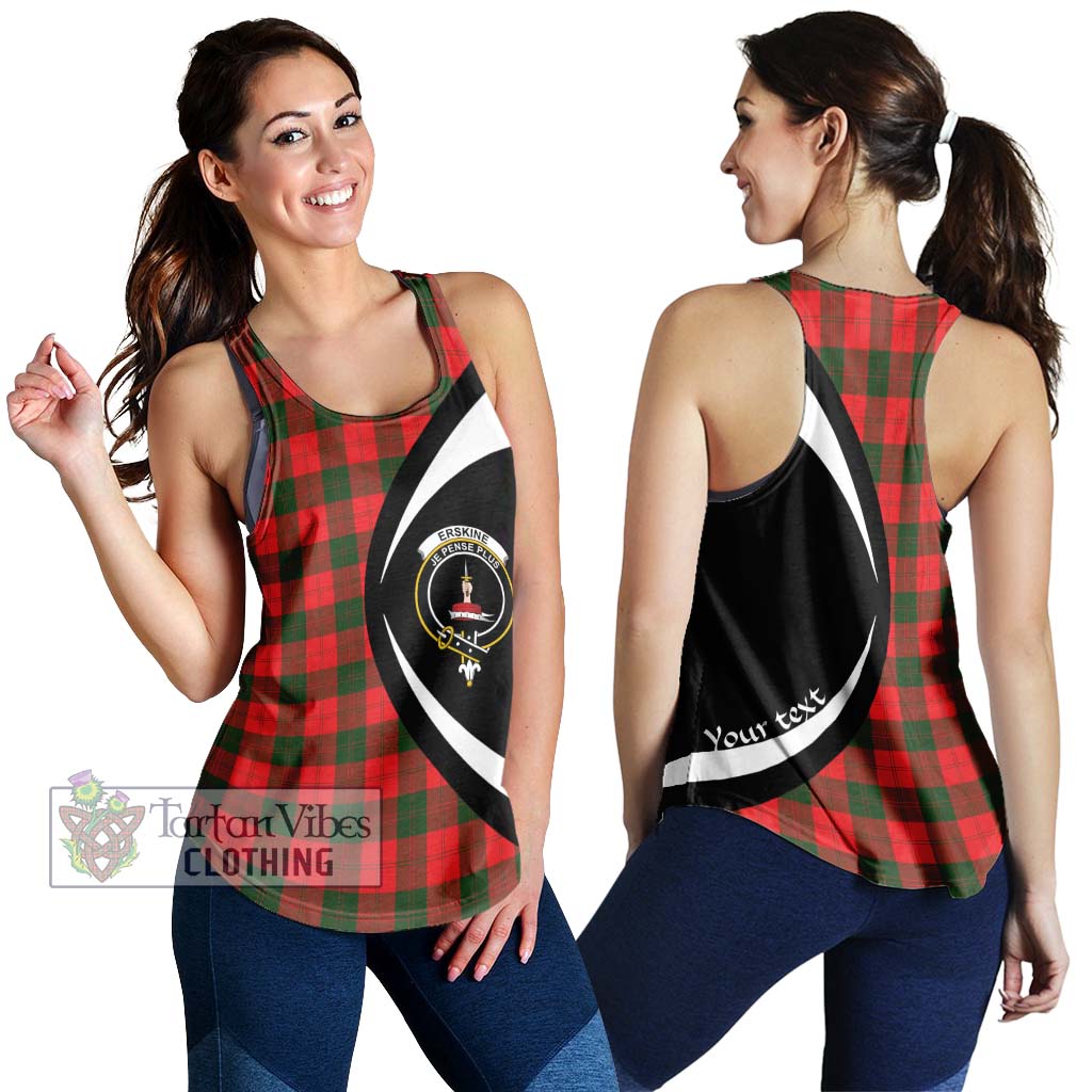 Erskine Modern Tartan Women's Racerback Tanks with Family Crest Circle Style 4XL - Tartan Vibes Clothing