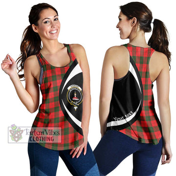 Erskine Modern Tartan Women's Racerback Tanks with Family Crest Circle Style