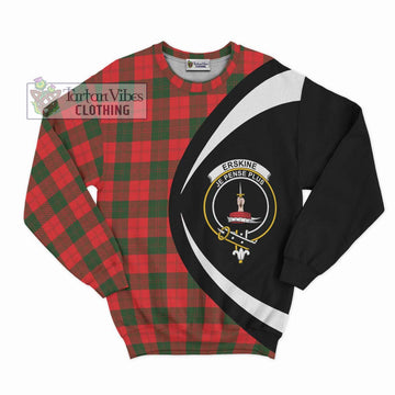 Erskine Modern Tartan Sweatshirt with Family Crest Circle Style