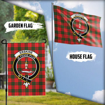 Erskine Modern Tartan Flag with Family Crest