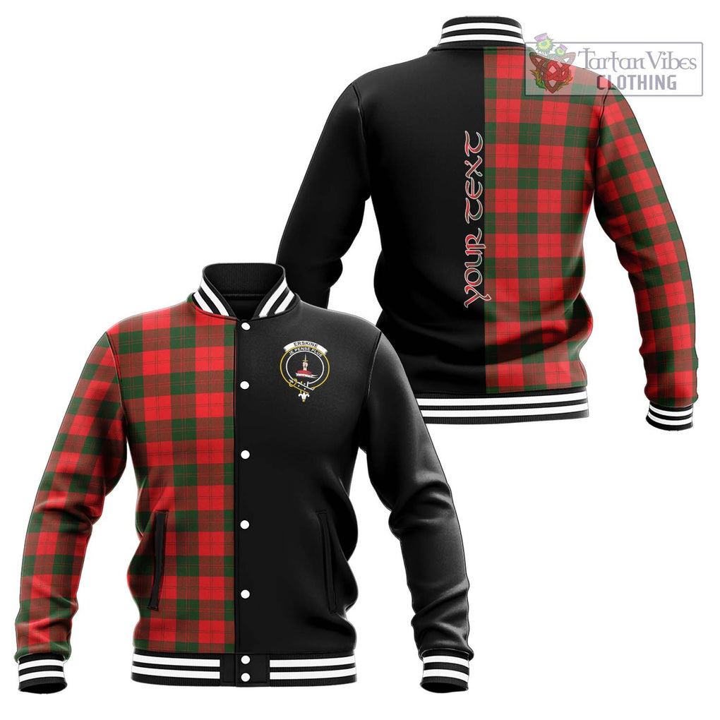 Erskine Modern Tartan Baseball Jacket with Family Crest and Half Of Me Style Unisex - Tartanvibesclothing Shop