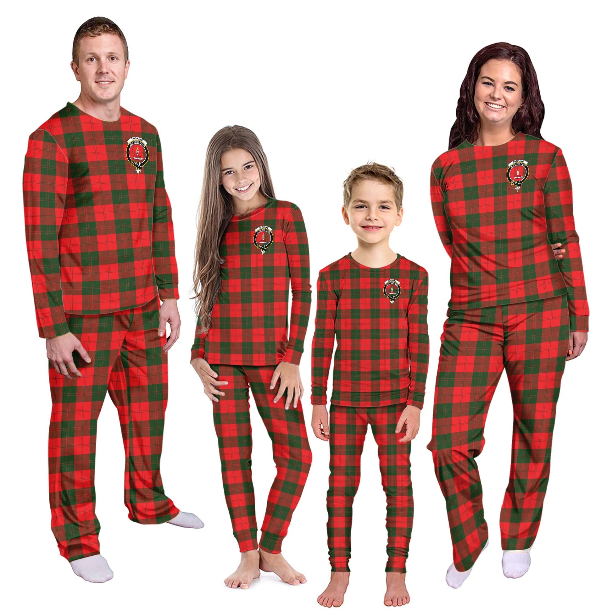 Erskine Modern Tartan Pajamas Family Set with Family Crest Kid - Tartan Vibes Clothing