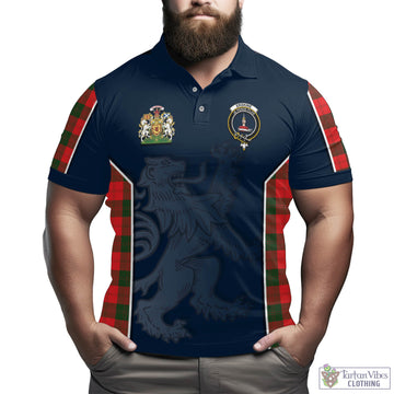 Erskine Modern Tartan Men's Polo Shirt with Family Crest and Lion Rampant Vibes Sport Style