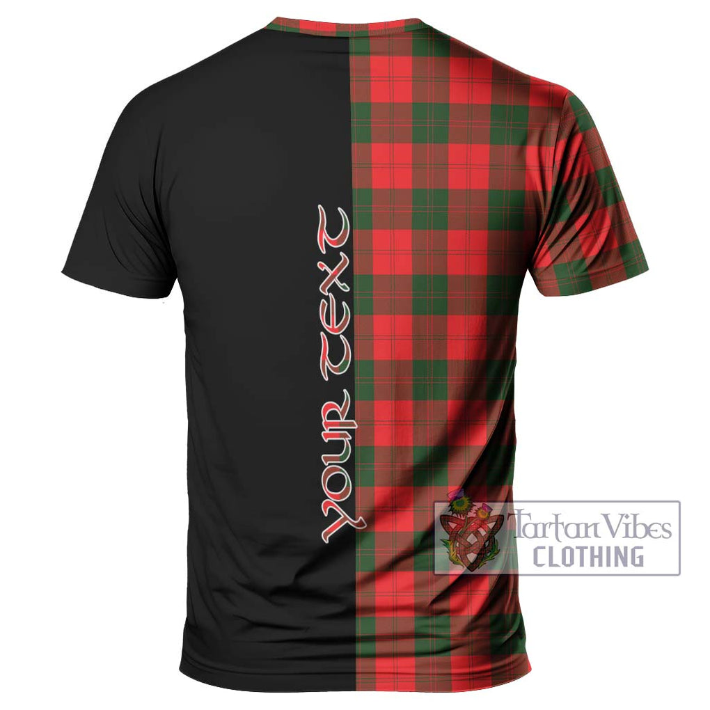 Erskine Modern Tartan T-Shirt with Family Crest and Half Of Me Style - Tartanvibesclothing Shop