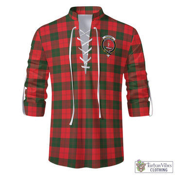 Erskine Modern Tartan Men's Scottish Traditional Jacobite Ghillie Kilt Shirt with Family Crest