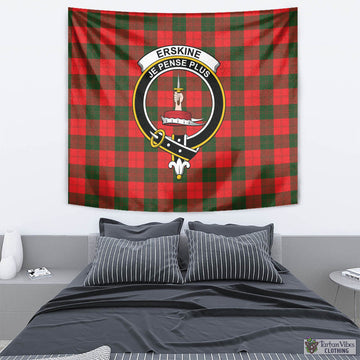 Erskine Modern Tartan Tapestry Wall Hanging and Home Decor for Room with Family Crest