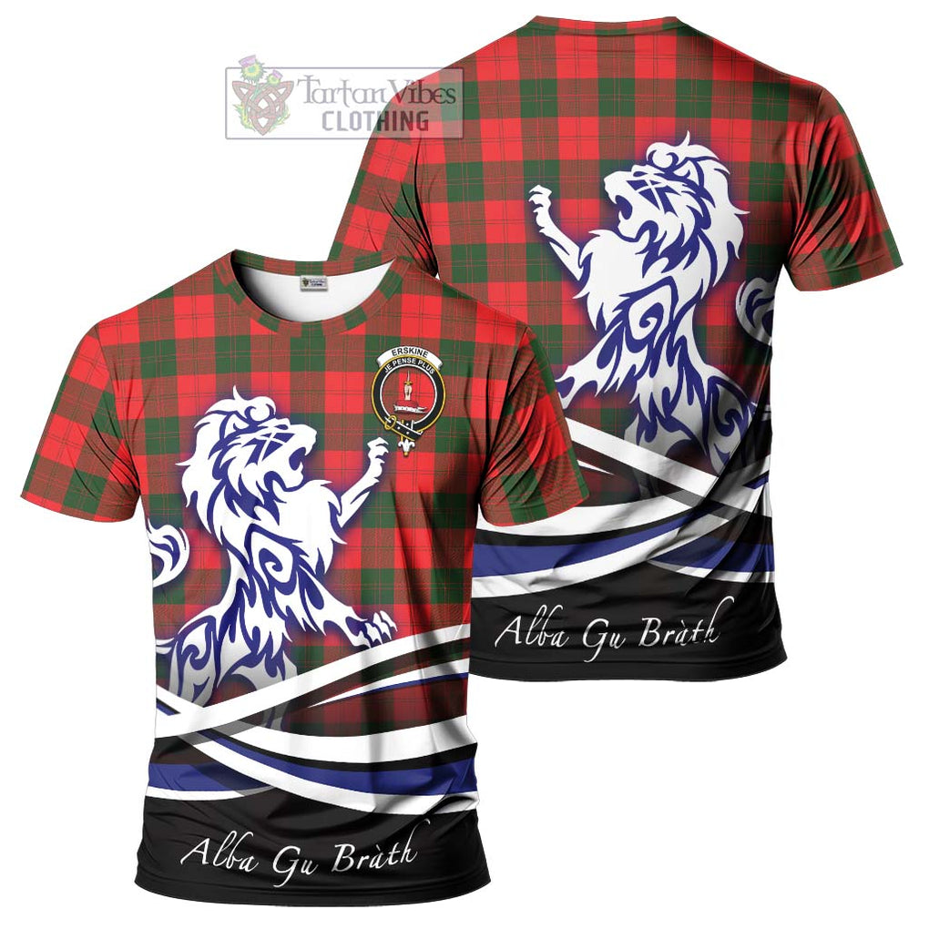 Tartan Vibes Clothing Erskine Modern Tartan Cotton T-shirt with Alba Gu Brath Regal Lion Emblem