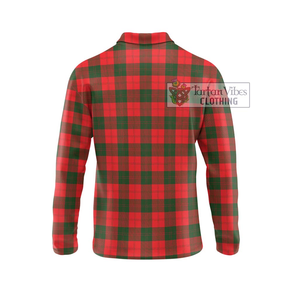 Erskine Modern Tartan Long Sleeve Polo Shirt with Family Crest DNA In Me Style - Tartanvibesclothing Shop