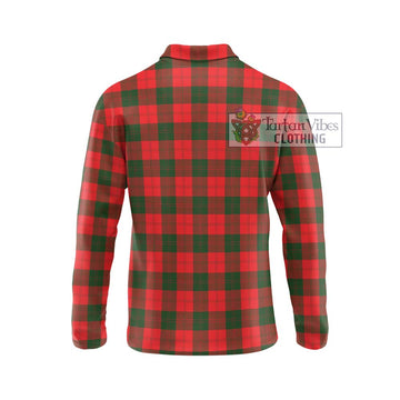 Erskine Modern Tartan Long Sleeve Polo Shirt with Family Crest DNA In Me Style