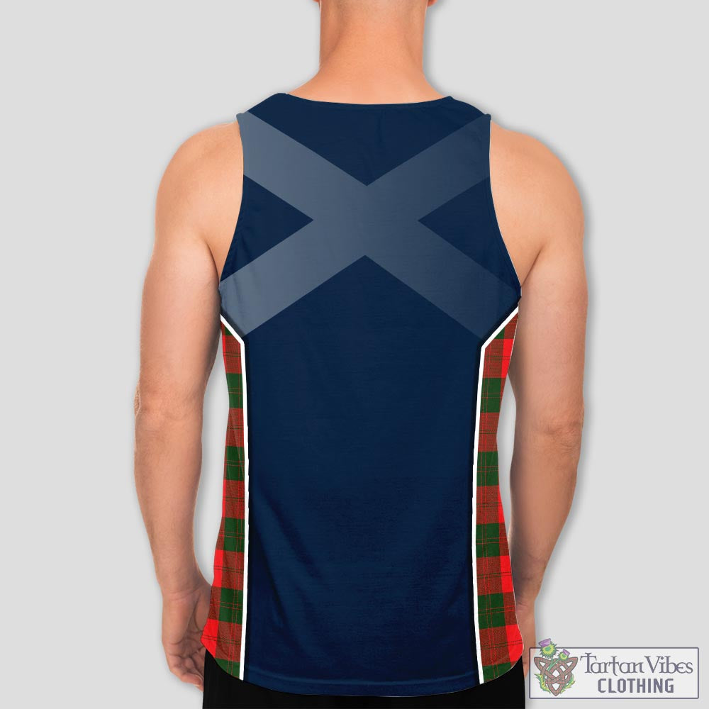 Tartan Vibes Clothing Erskine Modern Tartan Men's Tanks Top with Family Crest and Scottish Thistle Vibes Sport Style