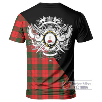 Erskine Modern Tartan T-Shirt with Family Crest and Military Logo Style