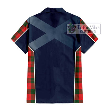 Erskine Modern Tartan Short Sleeve Button Shirt with Family Crest and Lion Rampant Vibes Sport Style