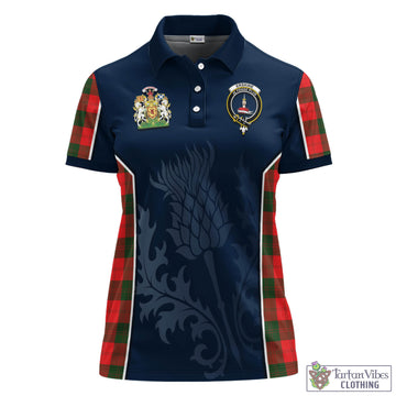 Erskine Modern Tartan Women's Polo Shirt with Family Crest and Scottish Thistle Vibes Sport Style