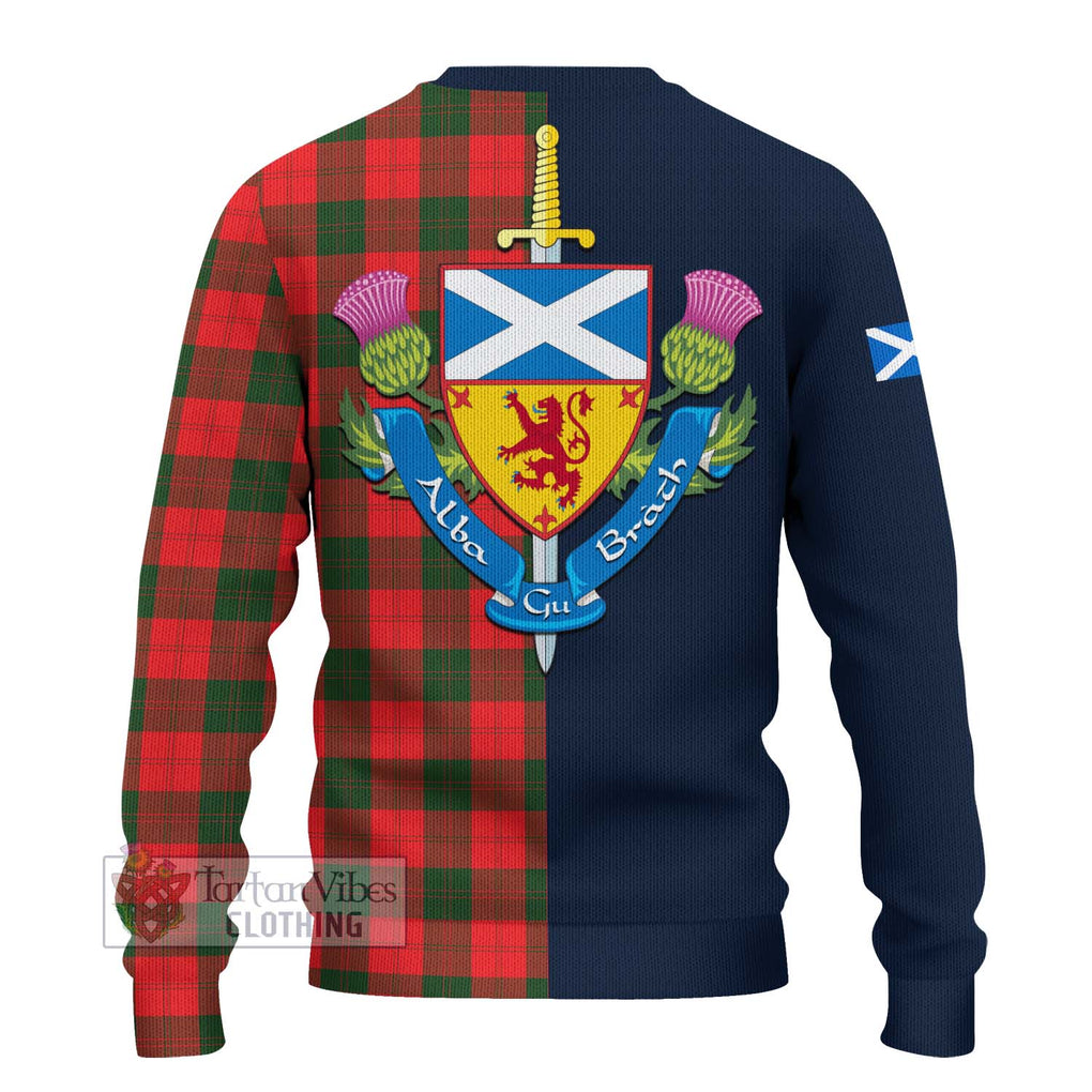 Tartan Vibes Clothing Erskine Modern Tartan Knitted Sweater with Scottish Lion Royal Arm Half Style