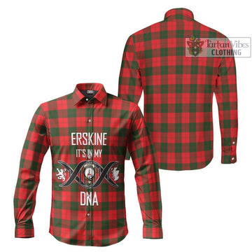 Erskine Modern Tartan Long Sleeve Button Shirt with Family Crest DNA In Me Style