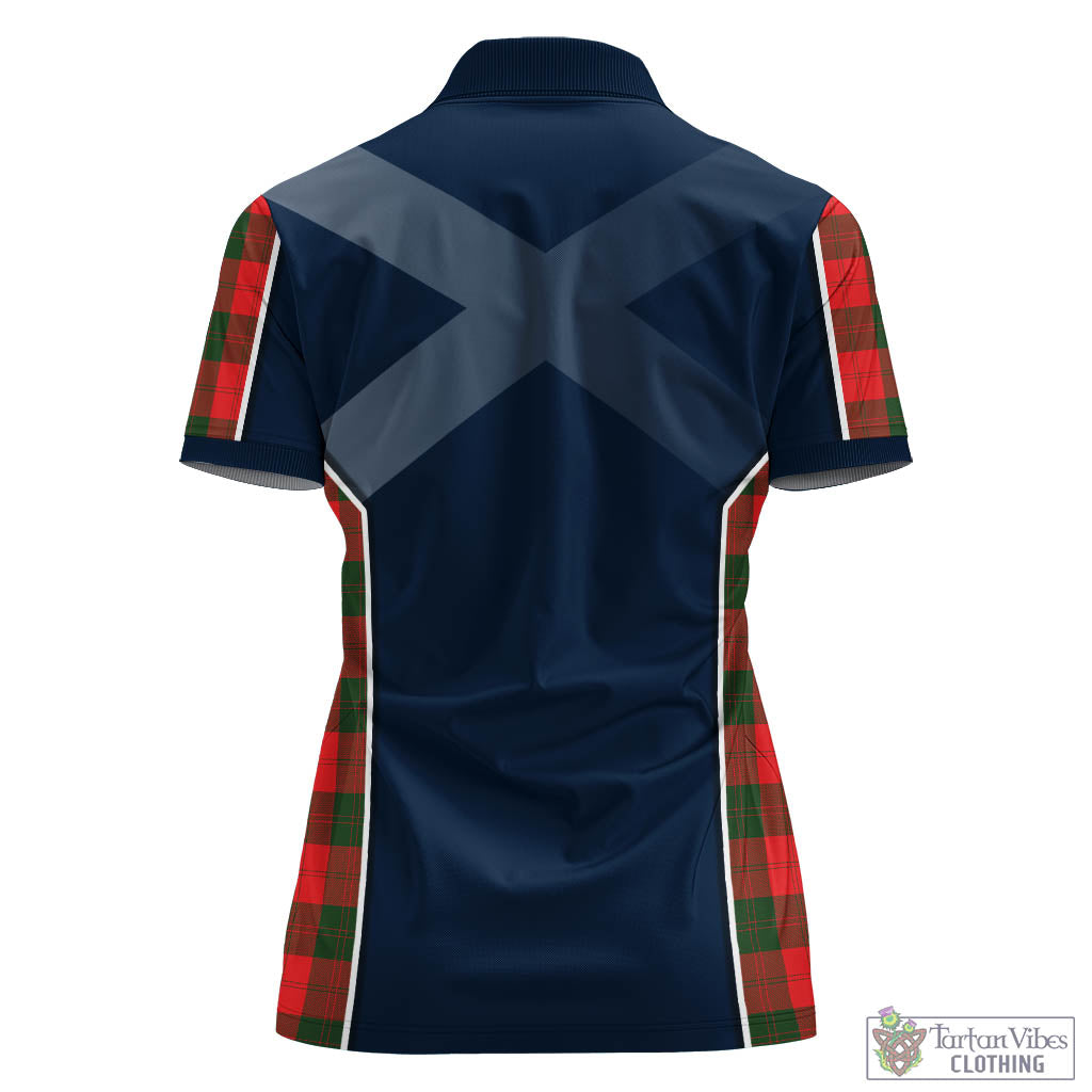 Tartan Vibes Clothing Erskine Modern Tartan Women's Polo Shirt with Family Crest and Scottish Thistle Vibes Sport Style