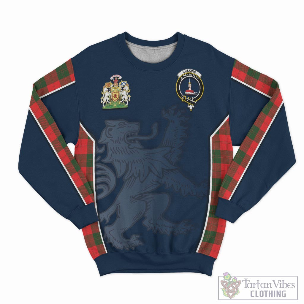 Tartan Vibes Clothing Erskine Modern Tartan Sweater with Family Crest and Lion Rampant Vibes Sport Style