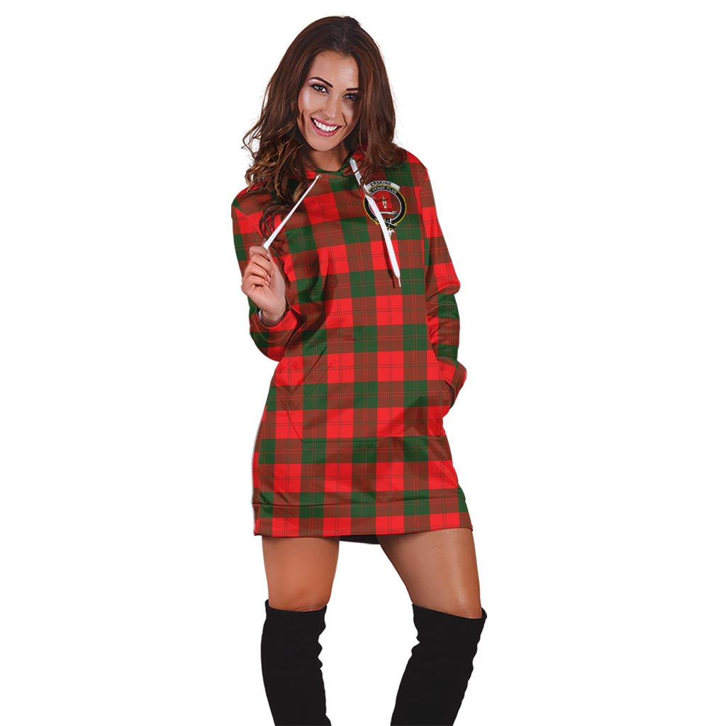 Erskine Modern Tartan Hoodie Dress with Family Crest - Tartan Vibes Clothing