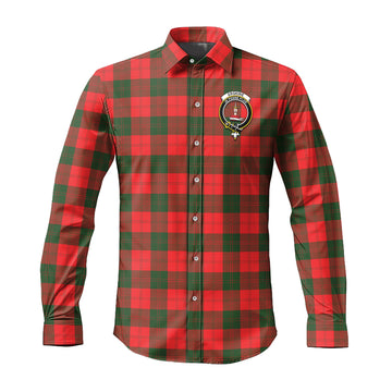 Erskine Modern Tartan Long Sleeve Button Up Shirt with Family Crest