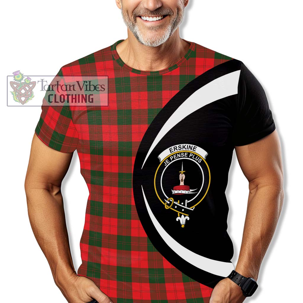 Tartan Vibes Clothing Erskine Modern Tartan T-Shirt with Family Crest Circle Style