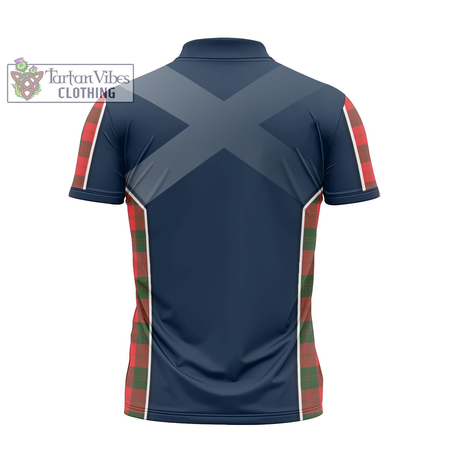 Tartan Vibes Clothing Erskine Modern Tartan Zipper Polo Shirt with Family Crest and Scottish Thistle Vibes Sport Style