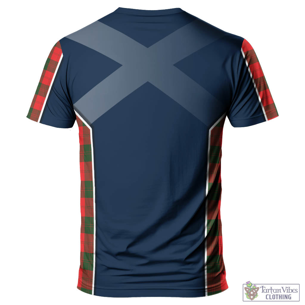 Tartan Vibes Clothing Erskine Modern Tartan T-Shirt with Family Crest and Scottish Thistle Vibes Sport Style