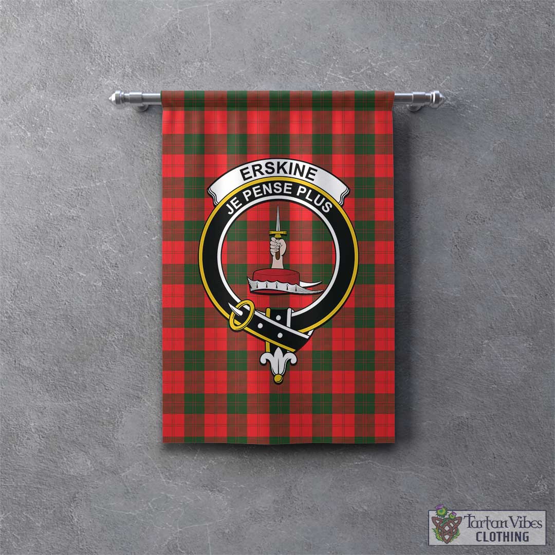 Tartan Vibes Clothing Erskine Modern Tartan Gonfalon, Tartan Banner with Family Crest