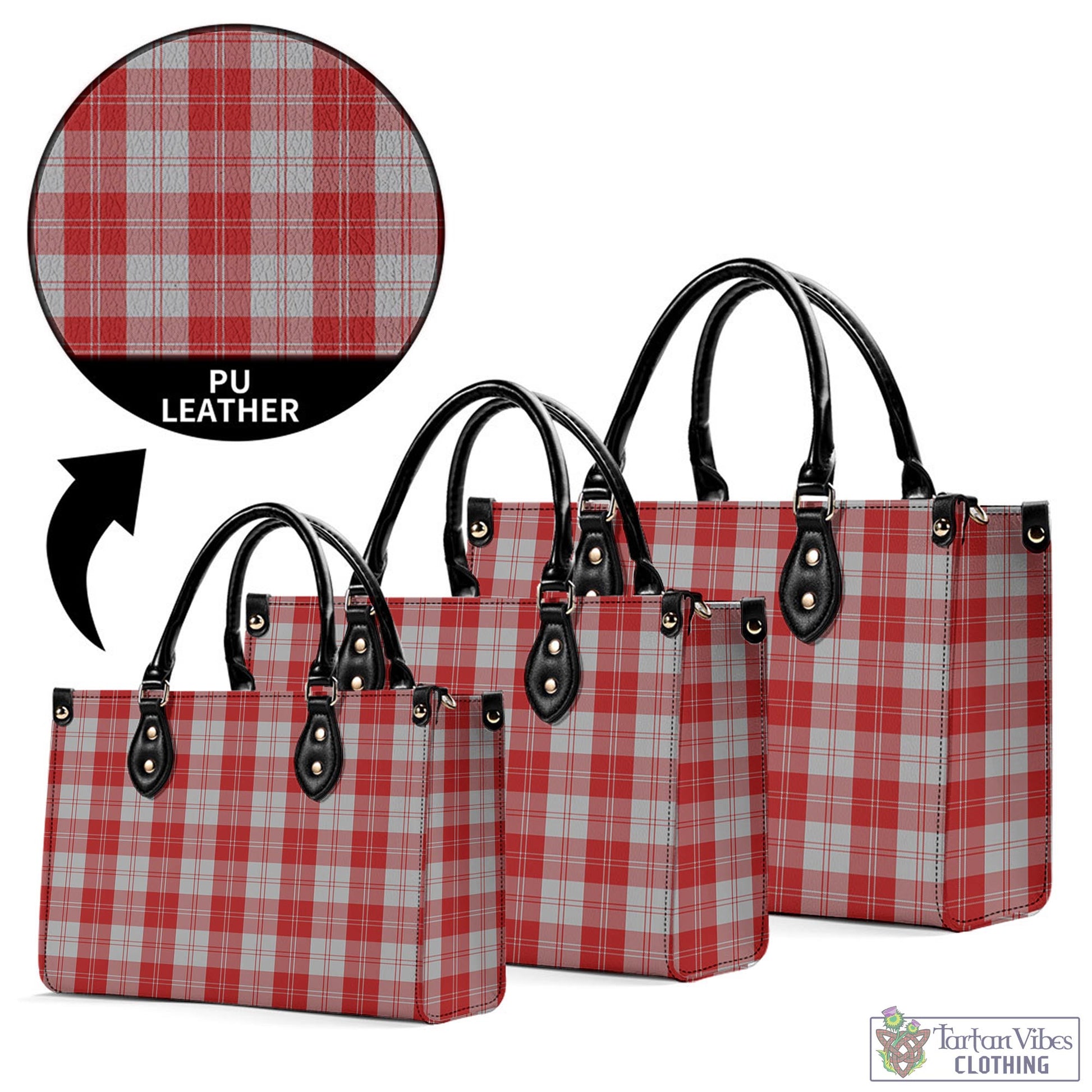 Tartan Vibes Clothing Erskine Red Tartan Luxury Leather Handbags