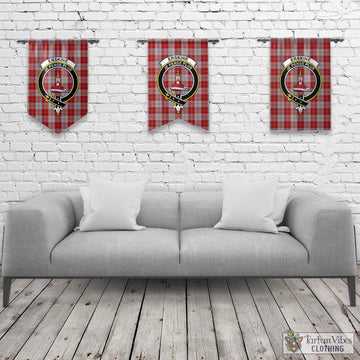 Erskine Red Tartan Gonfalon, Tartan Banner with Family Crest