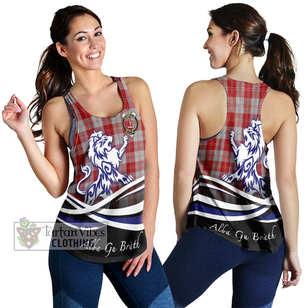 Erskine Red Tartan Women's Racerback Tanks with Alba Gu Brath Regal Lion Emblem 4XL - Tartanvibesclothing Shop