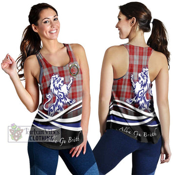 Erskine Red Tartan Women's Racerback Tanks with Alba Gu Brath Regal Lion Emblem