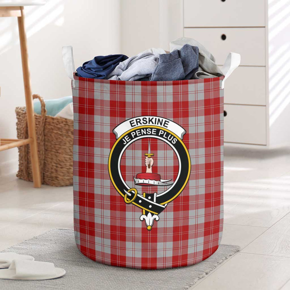 Erskine Red Tartan Laundry Basket with Family Crest One Size - Tartanvibesclothing Shop