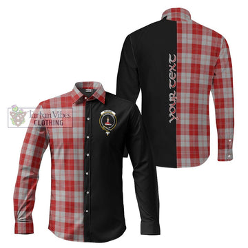 Erskine Red Tartan Long Sleeve Button Shirt with Family Crest and Half Of Me Style